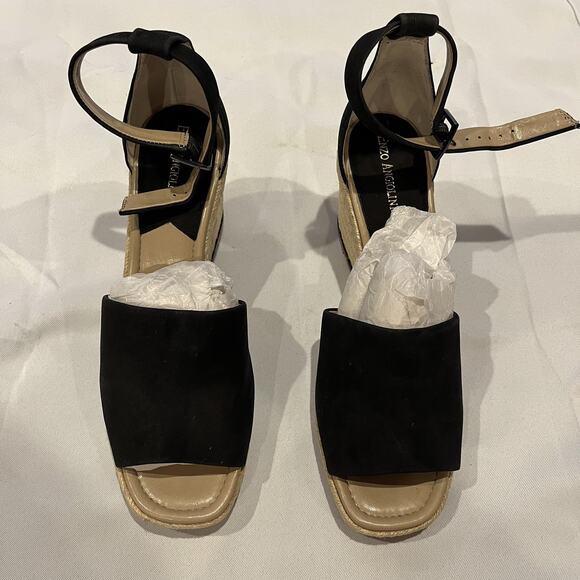 Enzo Angiolini Espadrille Wedge Shoes Womens Size 10 Petrina Sandals Leather - Picture 1 of 15
